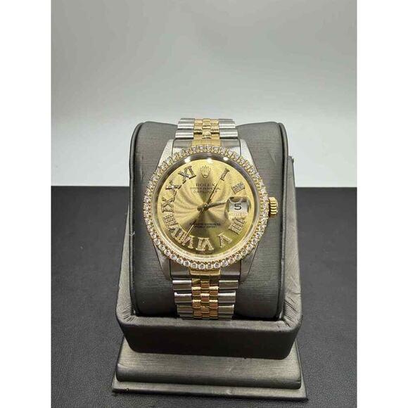 Rolex Datejust 36mm 16233 Two‐Tone 18k Gold Diamond Bezel Roman Dial TS 354349 - Picture 1 of 9